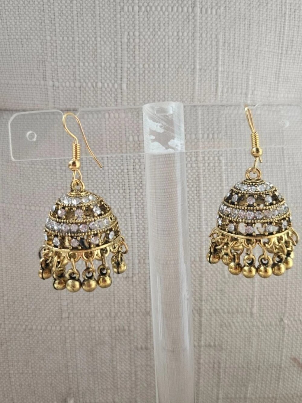 Women Earrings Gold Tone Fashion Jewelry Chandelier Jhumka Earrrings New defect - Picture 11 of 12